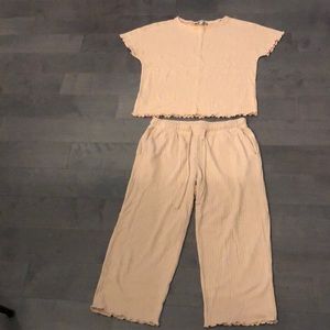 Gently used size small light pink sleep set by the LOFT.